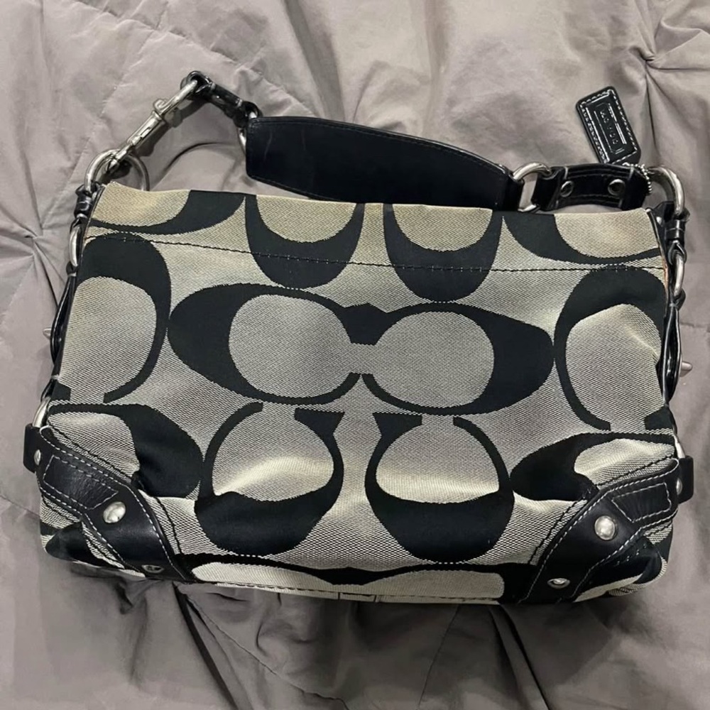 Coach Black and Gray Shoulder Bag